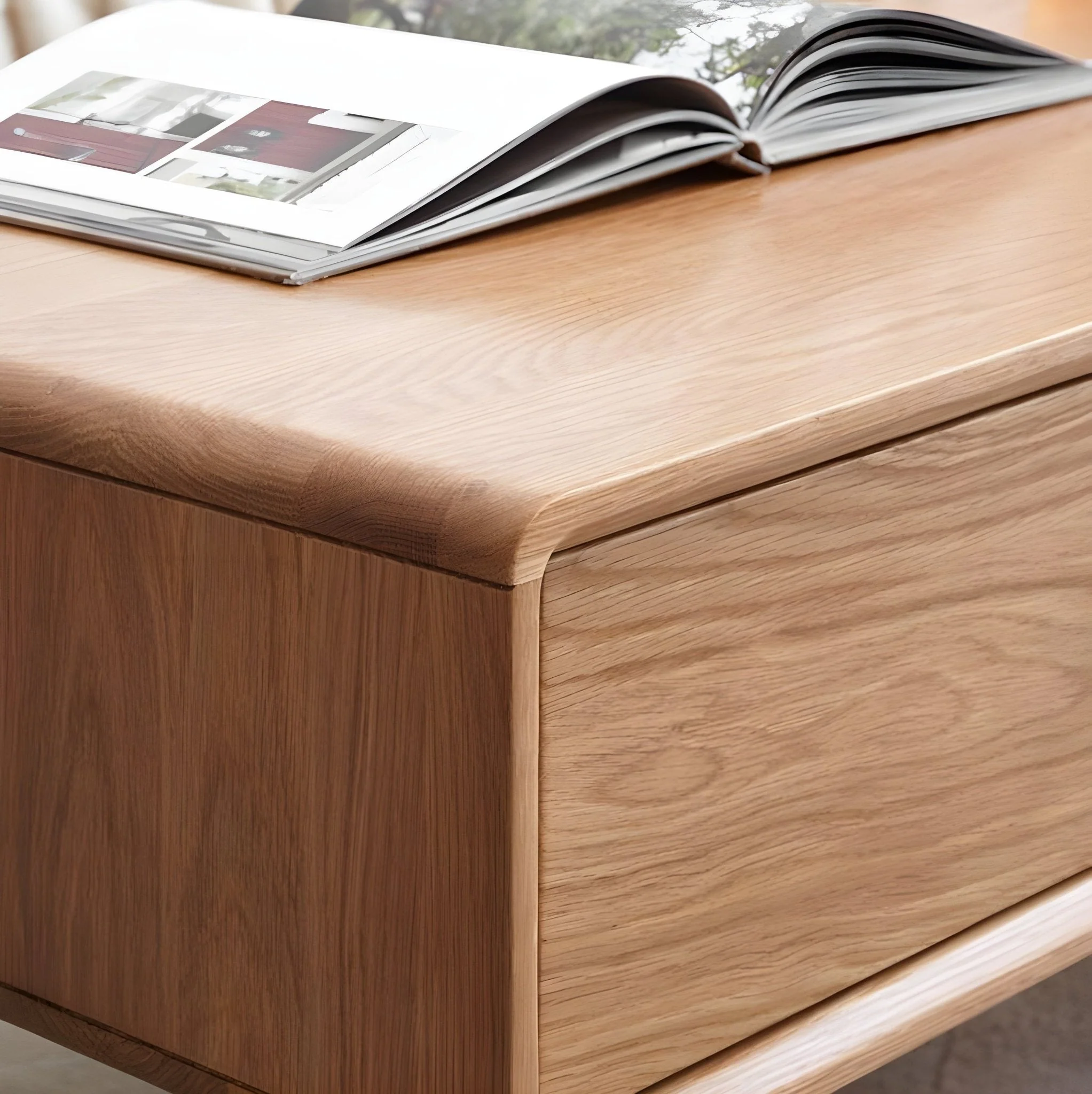 Oslo Natural Solid Oak Coffee Table Design 2 - Image 7