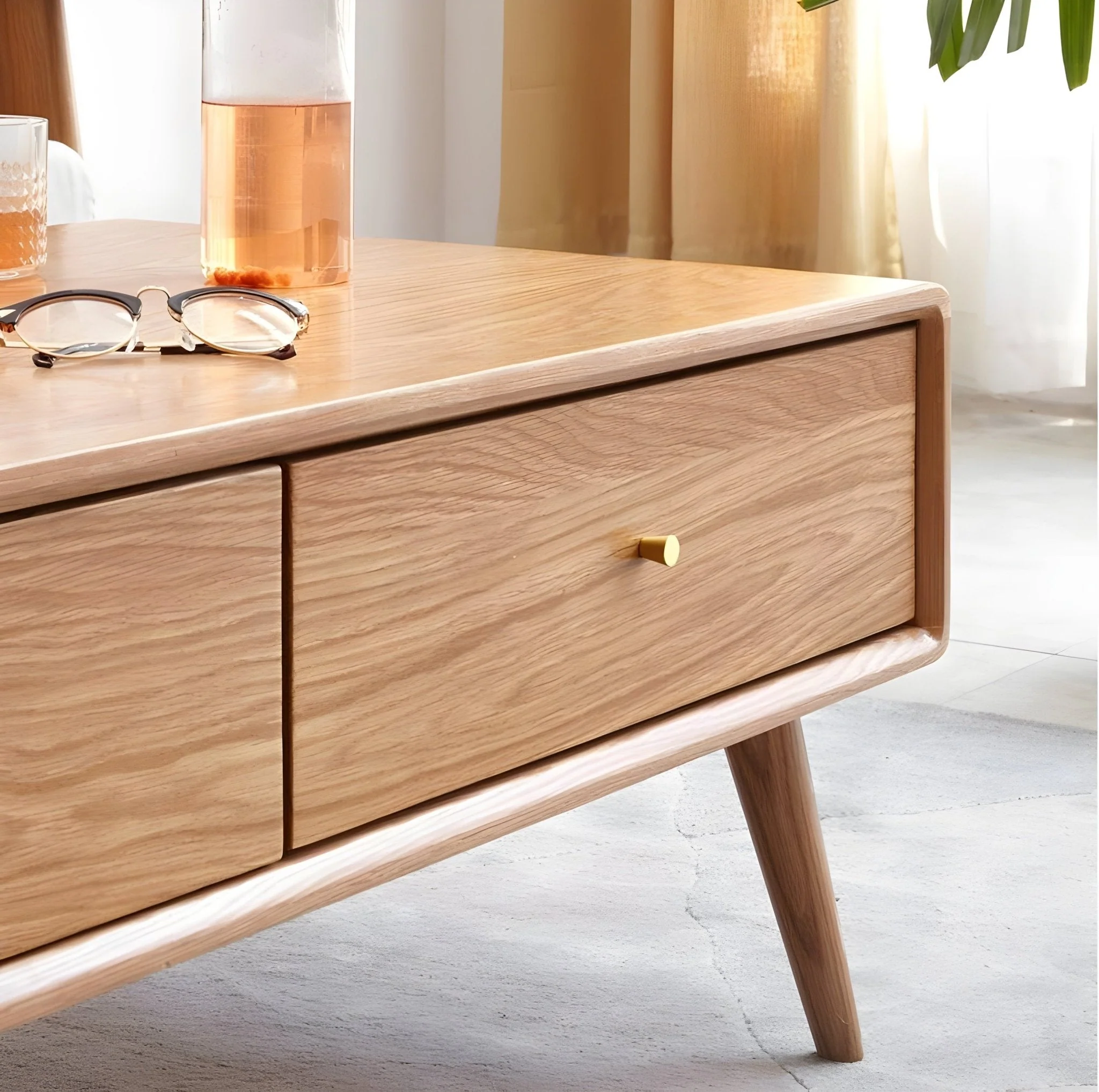 Oslo Natural Solid Oak Coffee Table Design 2 - Image 8
