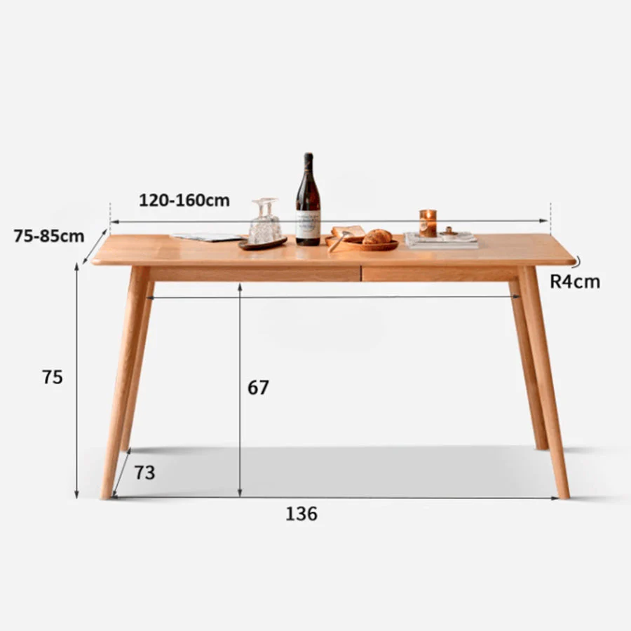 Oslo Natural Solid Oak Dining Table - Image 7