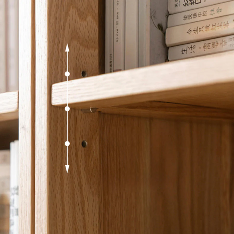 Oslo Natural Solid Oak Display Bookcase Cabinet - Image 3