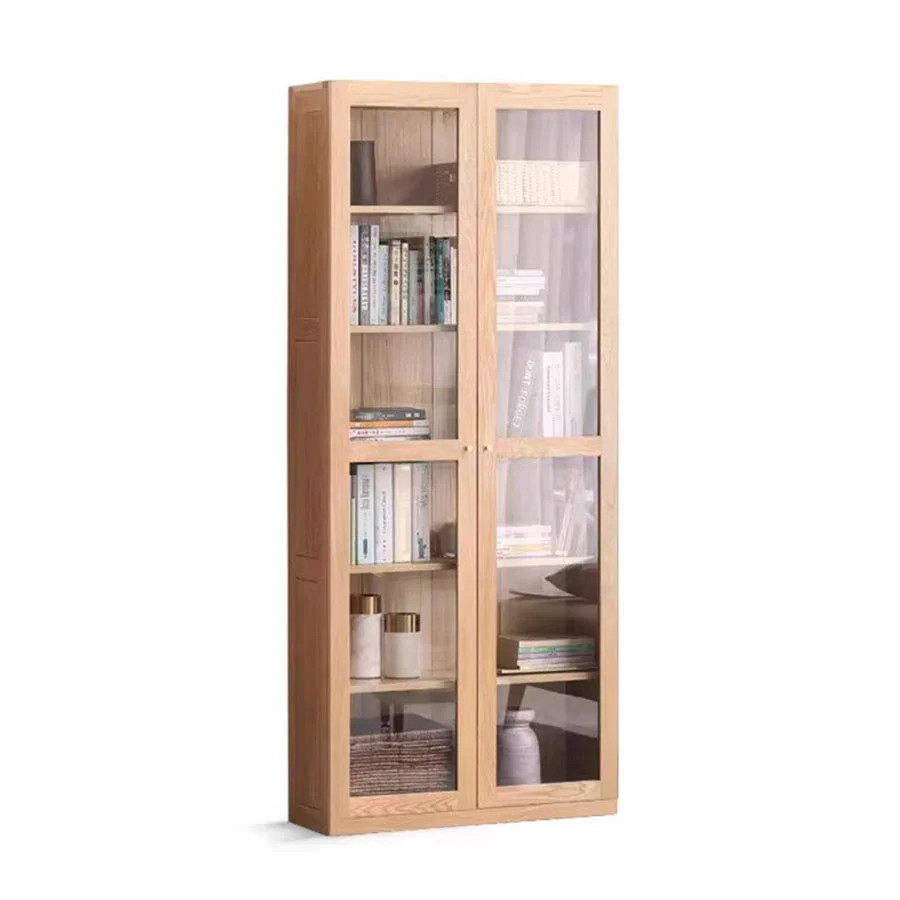 Oslo Natural Solid Oak Display Bookcase Cabinet - Image 6