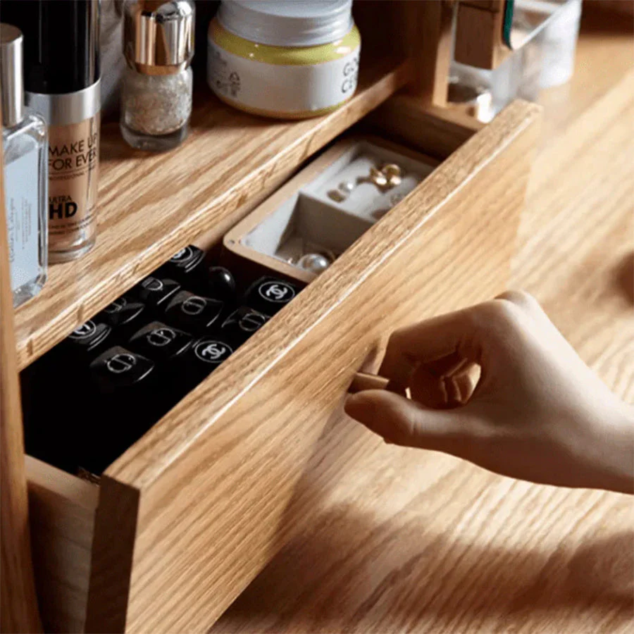 Oslo Natural Solid Oak Dressing Table - Image 6
