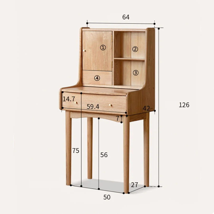 Oslo Natural Solid Oak Dressing Table - Image 7