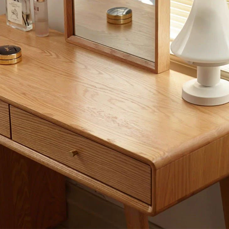 Oslo Natural Solid Oak Dressing Table Design B - Image 5