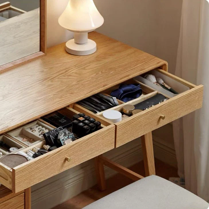 Oslo Natural Solid Oak Dressing Table Design B - Image 6