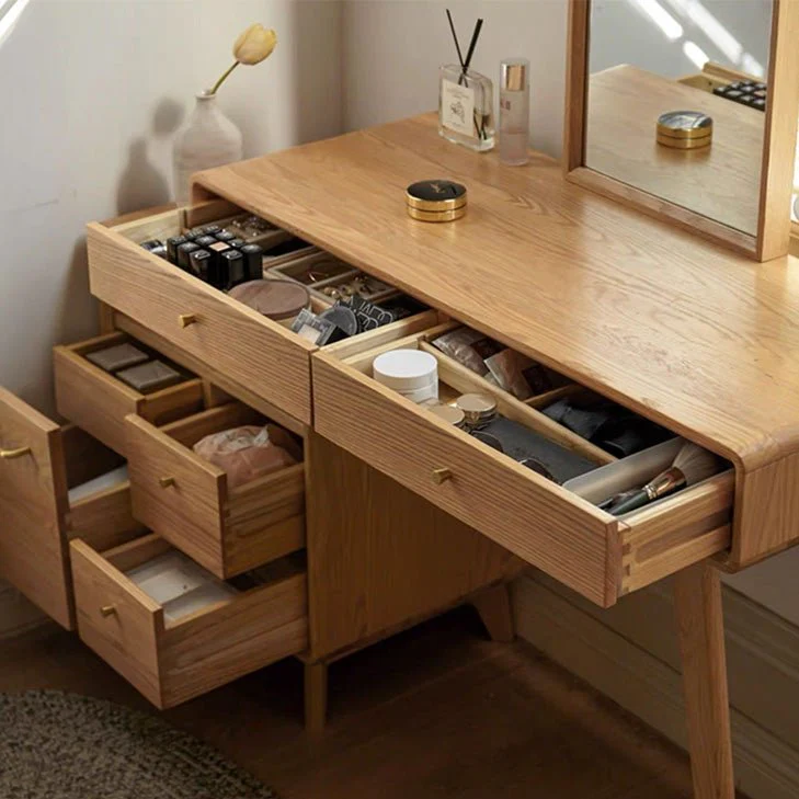 Oslo Natural Solid Oak Dressing Table Design B - Image 7
