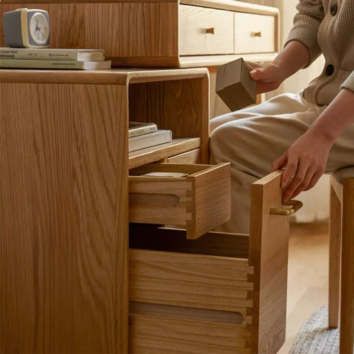 Oslo Natural Solid Oak Dressing Table Design B - Image 9