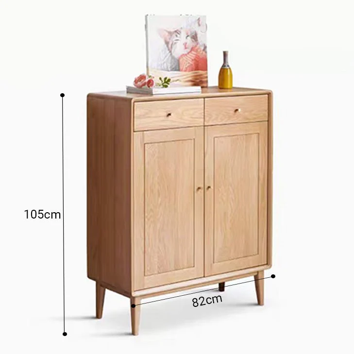 Oslo Natural Solid Oak Elegant Shoe Cabinet - Image 6