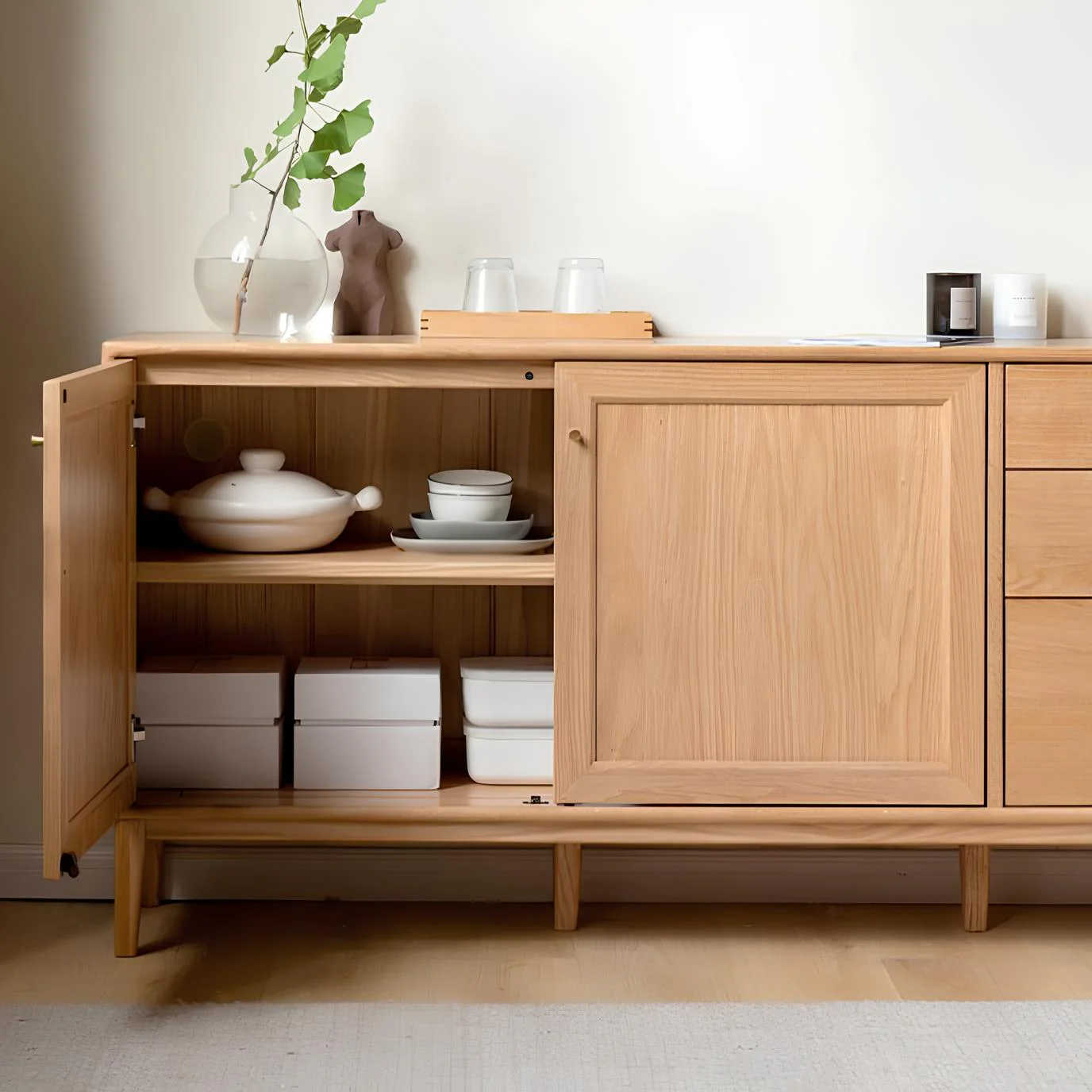 Oslo Natural Solid Oak Sideboard - Image 3