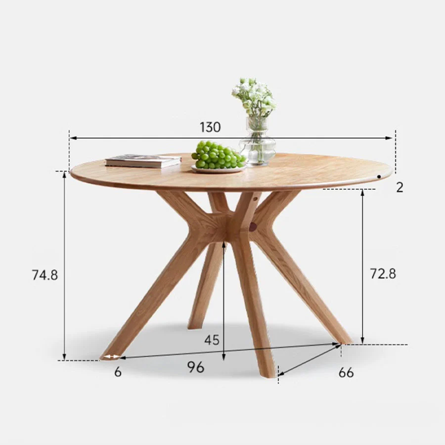 Oslo Natural Solid Oak Round Dining Table - Image 8