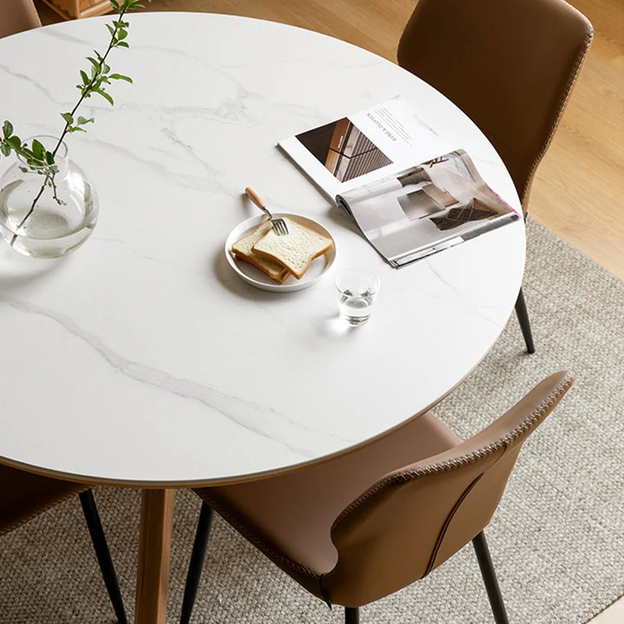 Oslo Natural Solid Oak Round Dining Table with Ceramic Top - Image 5