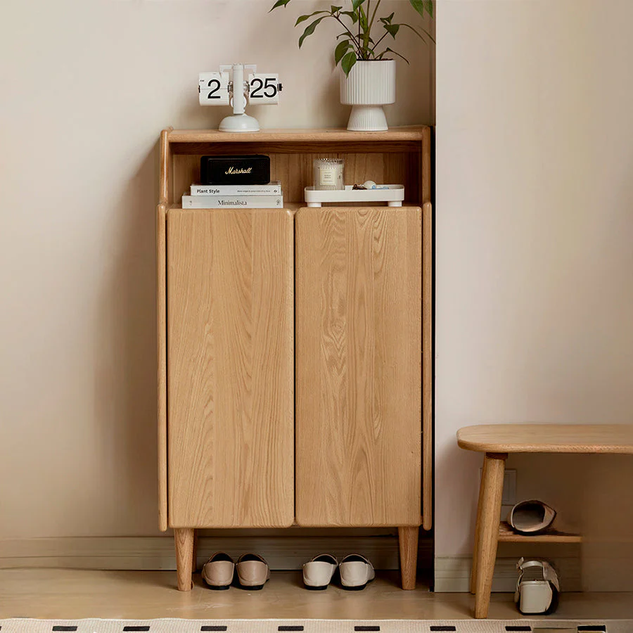 Oslo Natural Solid Oak Shoe Cabinet - Image 2