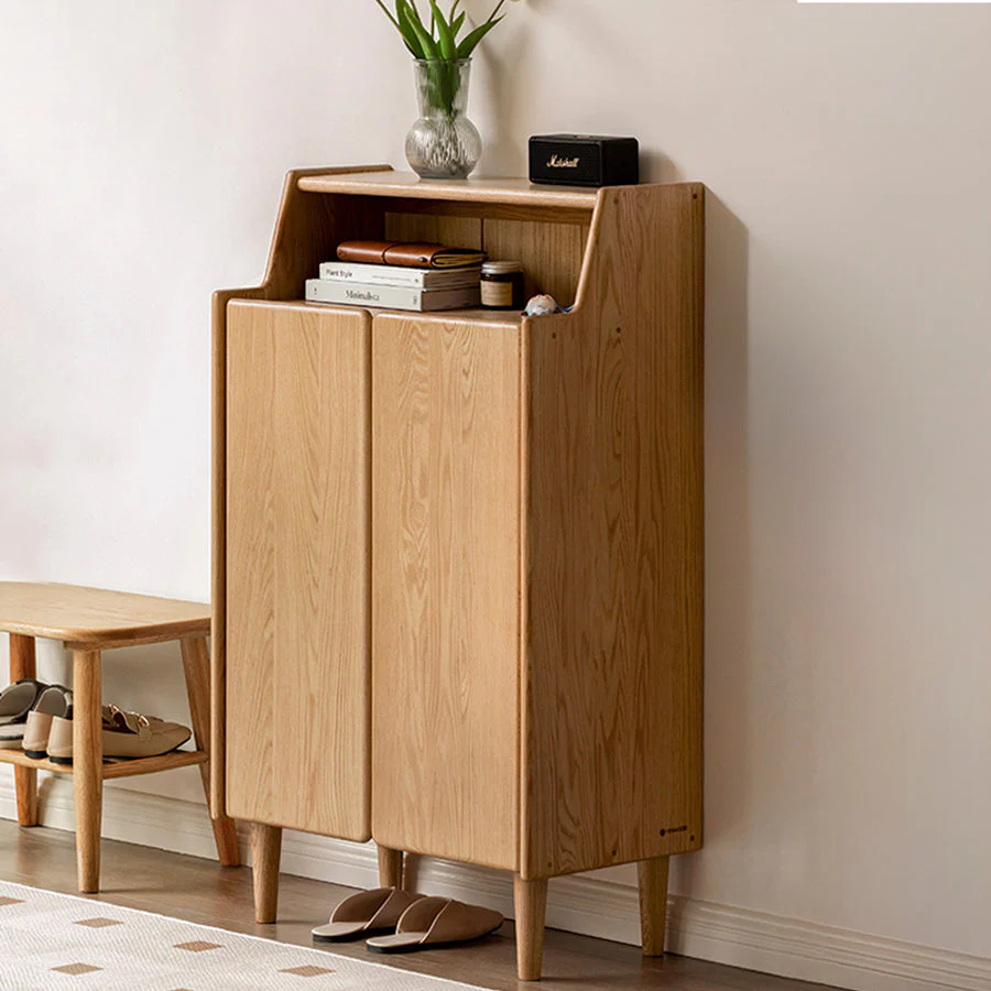 Oslo Natural Solid Oak Shoe Cabinet - Image 3