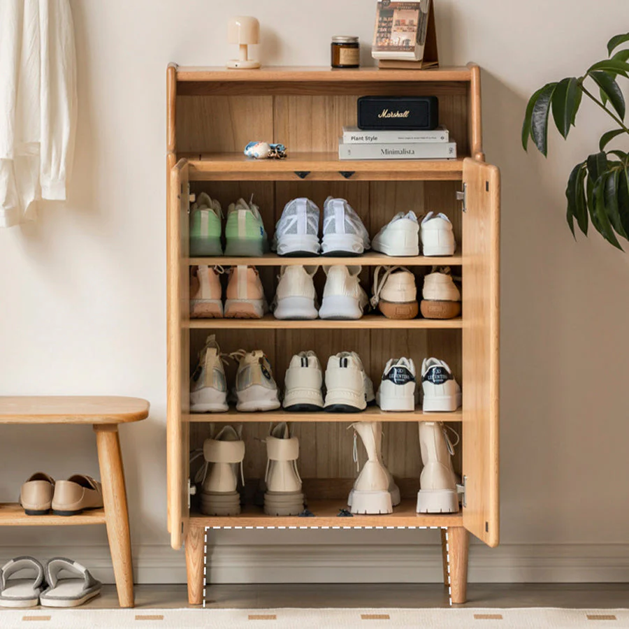 Oslo Natural Solid Oak Shoe Cabinet - Image 4