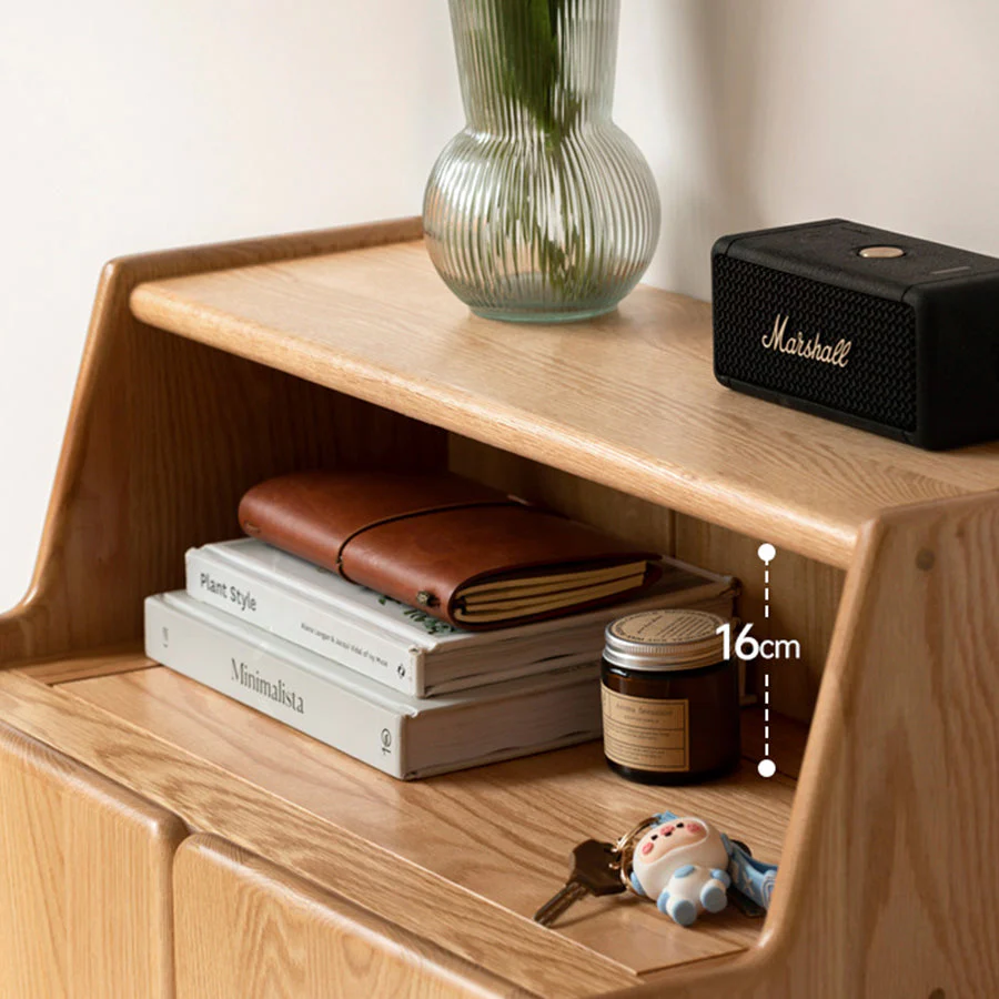 Oslo Natural Solid Oak Shoe Cabinet - Image 5