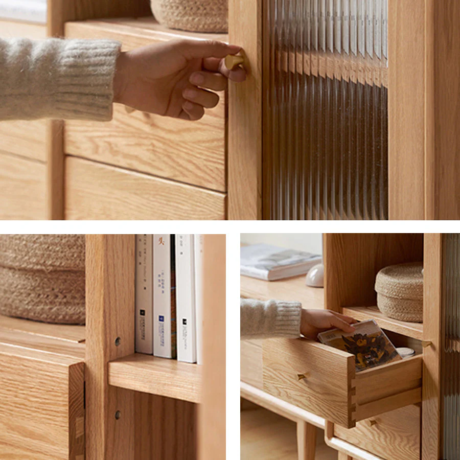 Oslo Natural Solid Oak Small Sideboard - Image 7