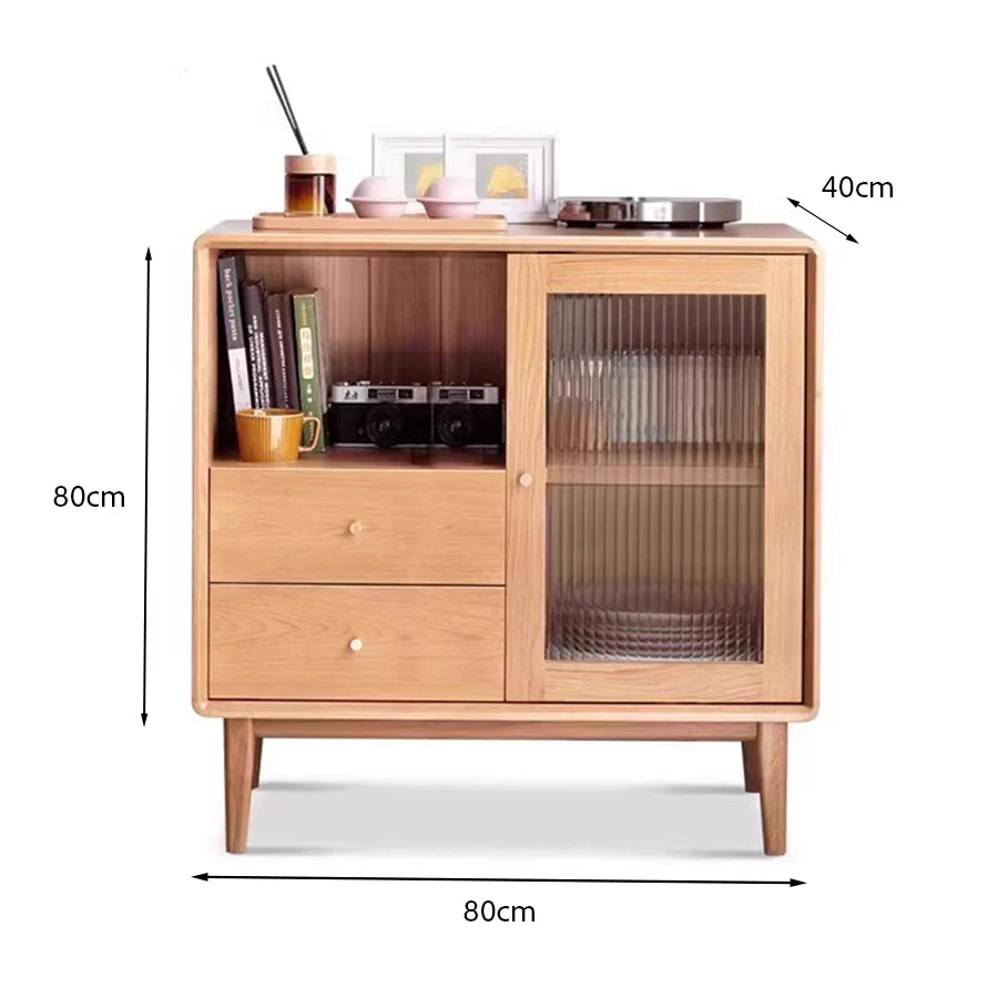 Oslo Natural Solid Oak Small Sideboard - Image 8