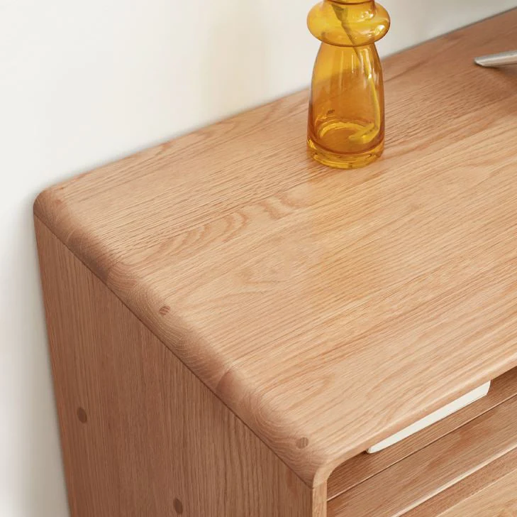 Oslo Natural Solid Oak Tall TV Unit - Image 6