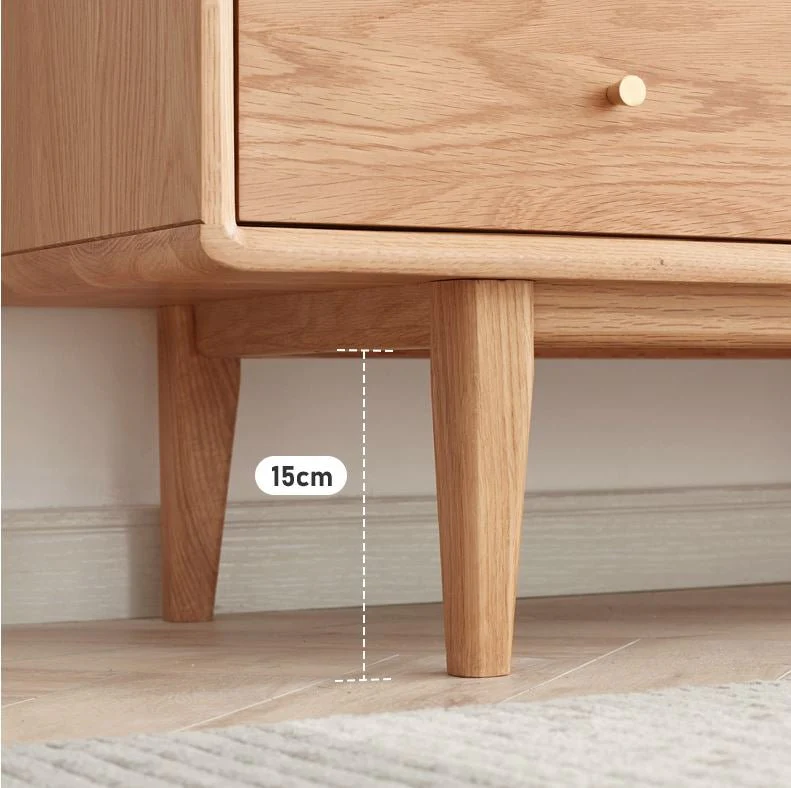 Oslo Natural Solid Oak Tall TV Unit - Image 7