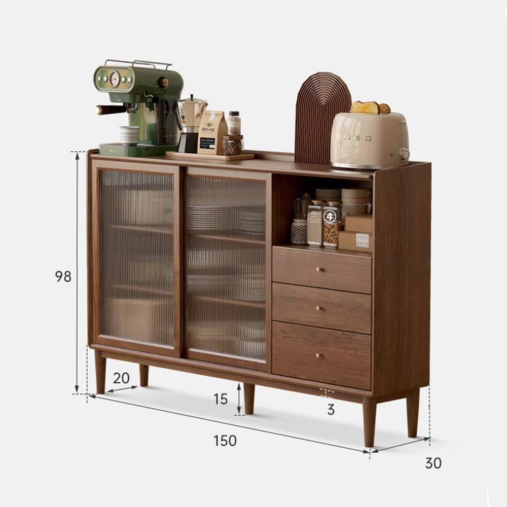 Oslo Natural Solid Walnut Sideboard - Image 9