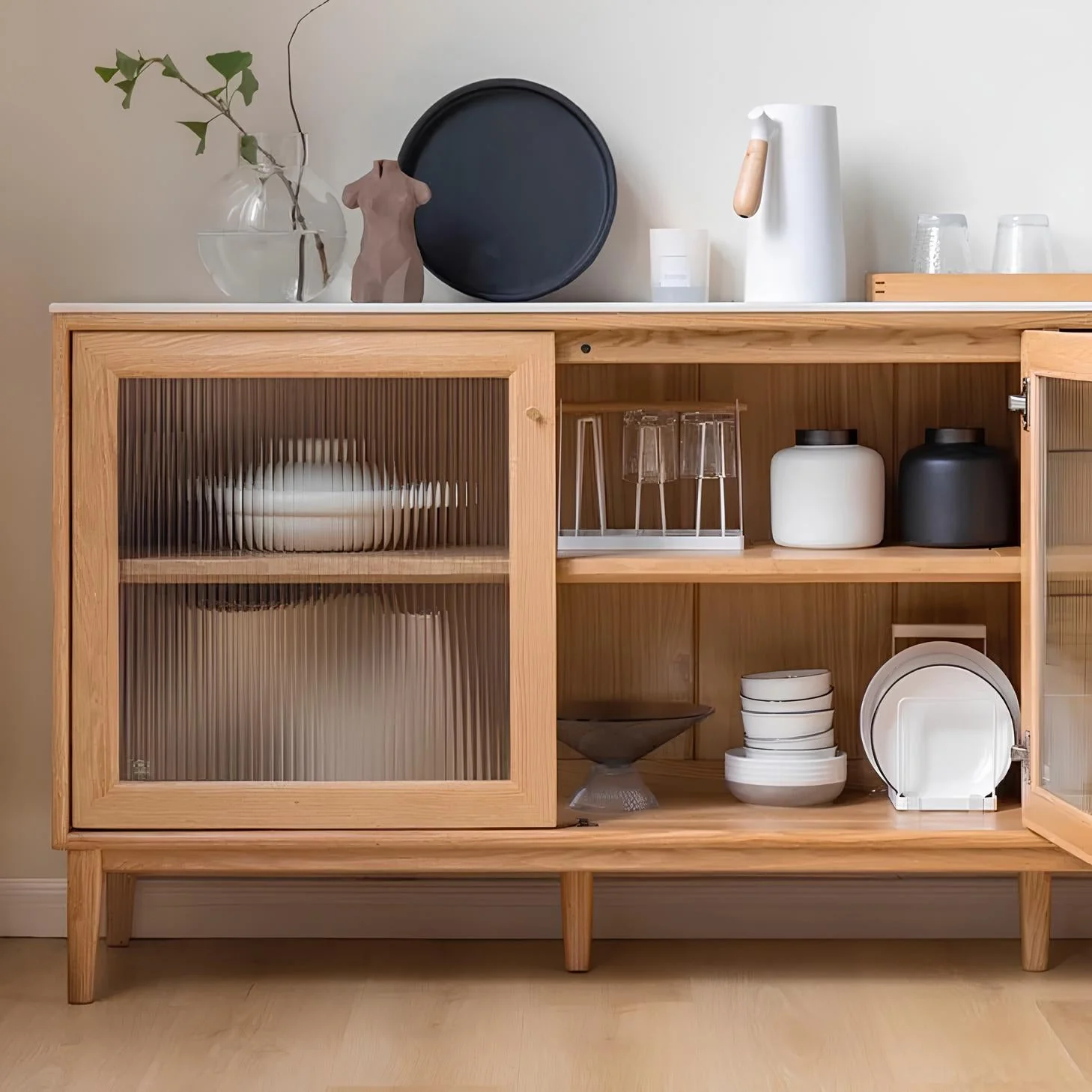 Oslo Solid Oak Sideboard With Ceramic Top - Image 4
