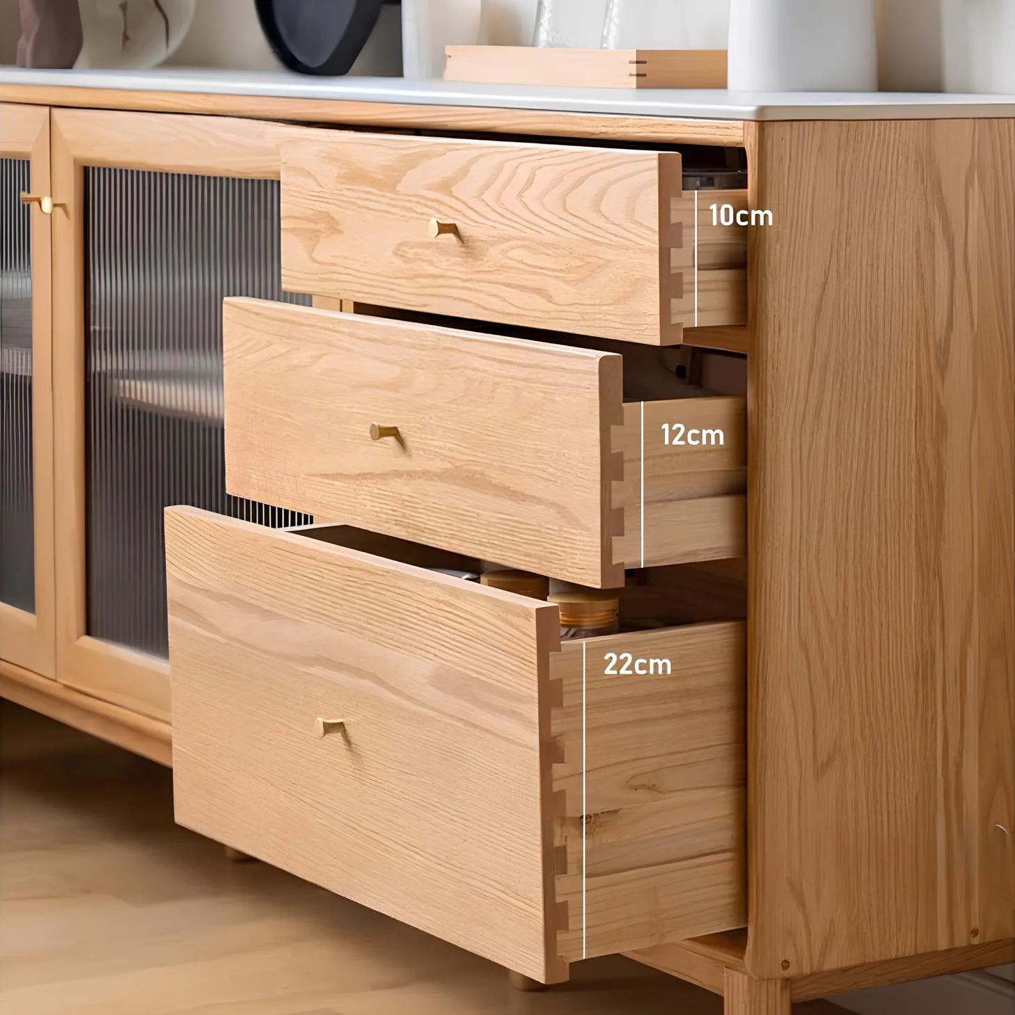 Oslo Solid Oak Sideboard With Ceramic Top - Image 6