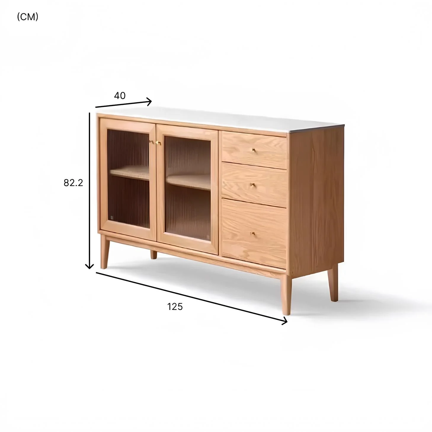 Oslo Solid Oak Sideboard With Ceramic Top - Image 7