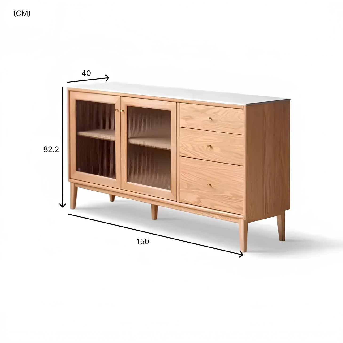 Oslo Solid Oak Sideboard With Ceramic Top - Image 8