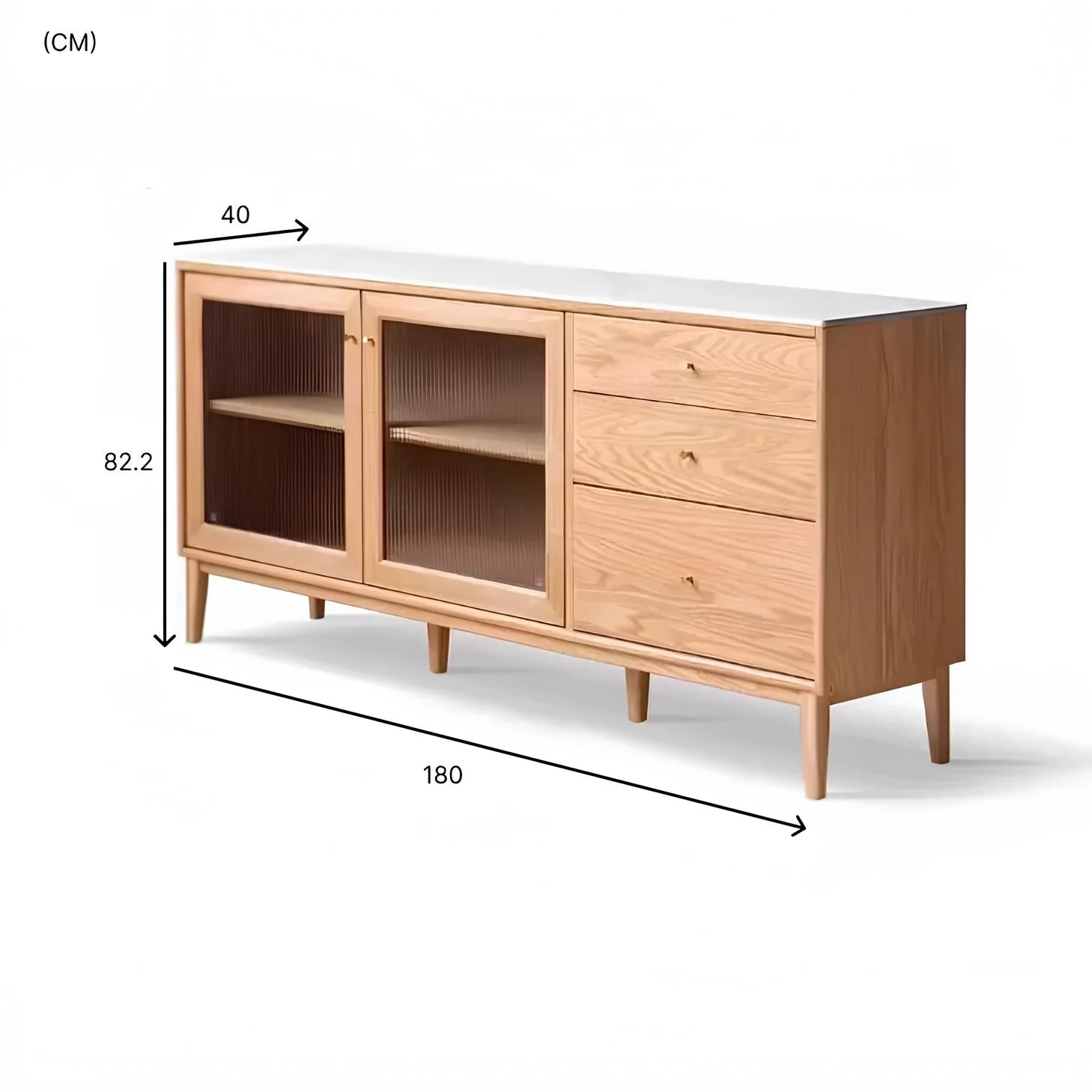 Oslo Solid Oak Sideboard With Ceramic Top - Image 9