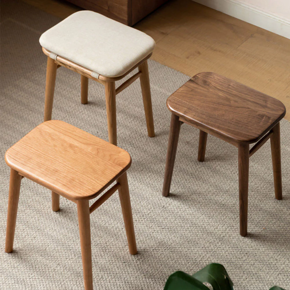 Ottana Natural Solid Hardwood Dressing Stool - Image 2