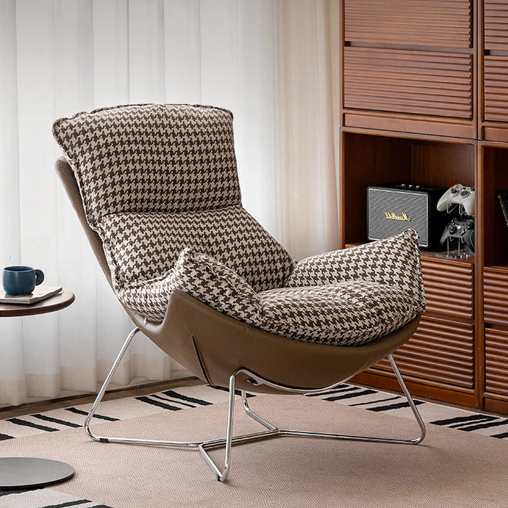 Oulu Eggshell-Inspired Fabric Leisure Chair Sofa - Image 2