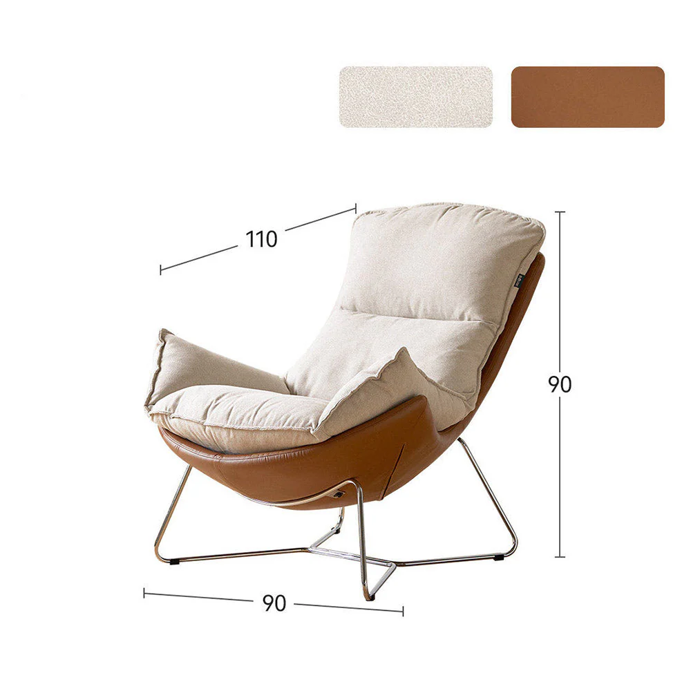 Oulu Eggshell-Inspired Fabric Leisure Chair Sofa - Image 6