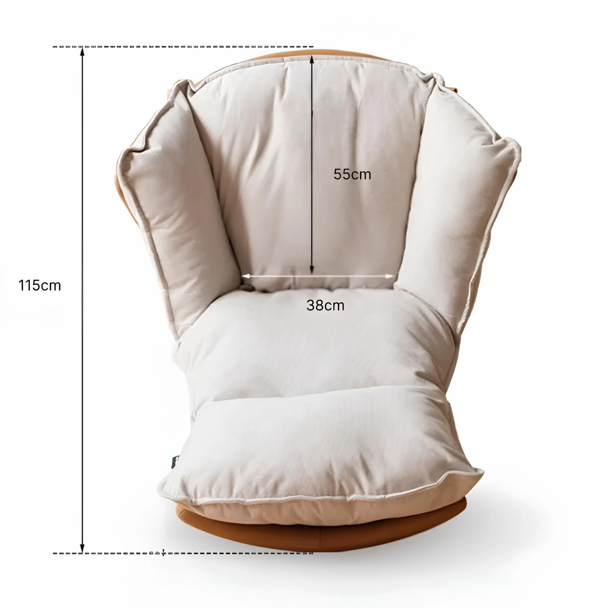 Oulu Eggshell-Inspired Fabric Rocking Leisure Chair Sofa - Image 9