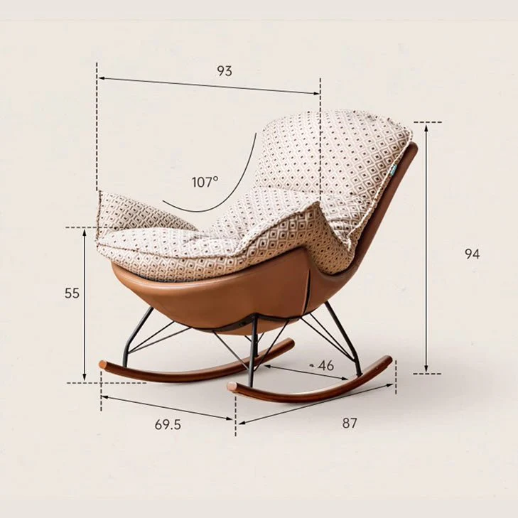 Oulu Eggshell-Inspired Fabric Rocking Lounge Chair Sofa - Image 5