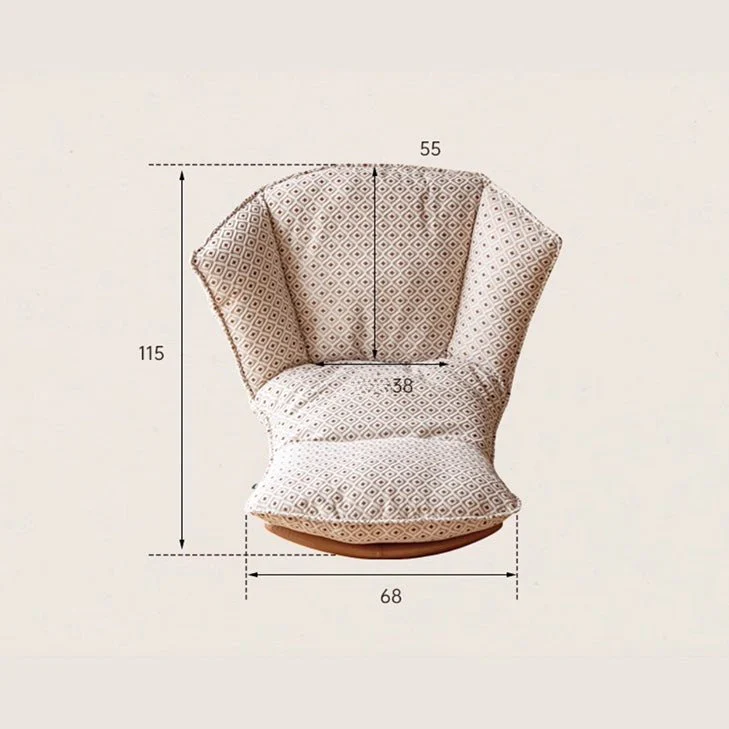 Oulu Eggshell-Inspired Fabric Rocking Lounge Chair Sofa - Image 7