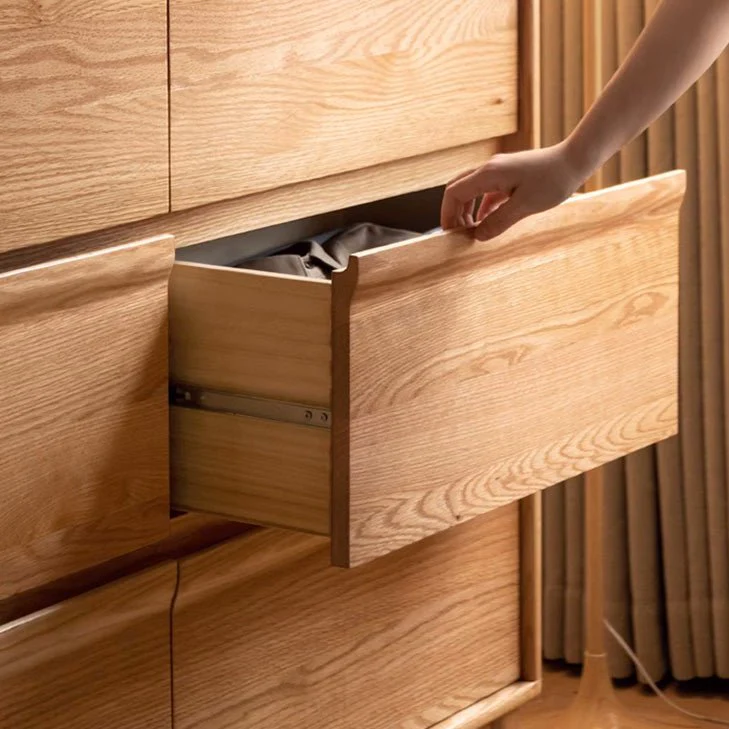 Pello Natural Solid Oak 6 Drawers Tallboy - Image 3