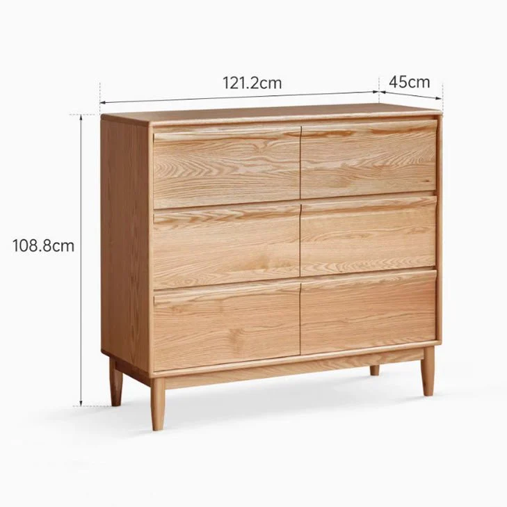 Pello Natural Solid Oak 6 Drawers Tallboy - Image 6
