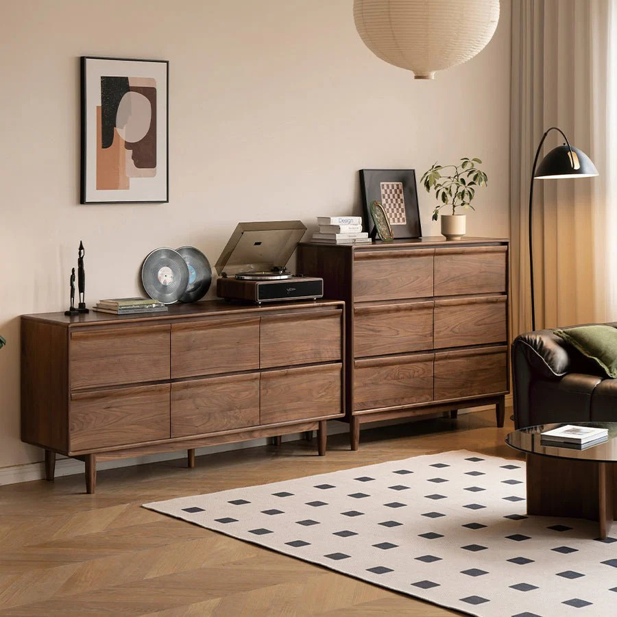 Pello Natural Solid Walnut Chest of Drawers