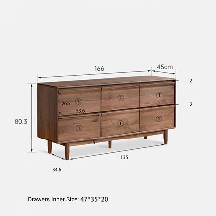 Pello Natural Solid Walnut Chest of Drawers - Image 10