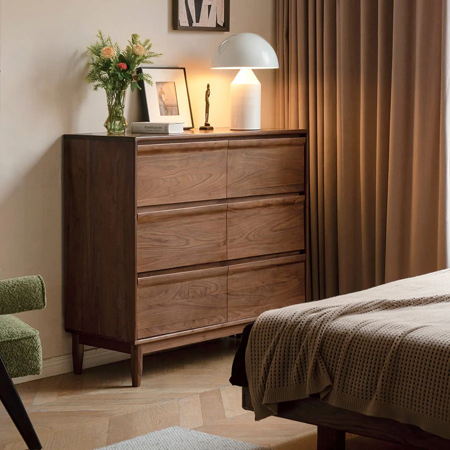 Pello Natural Solid Walnut Chest of Drawers - Image 2