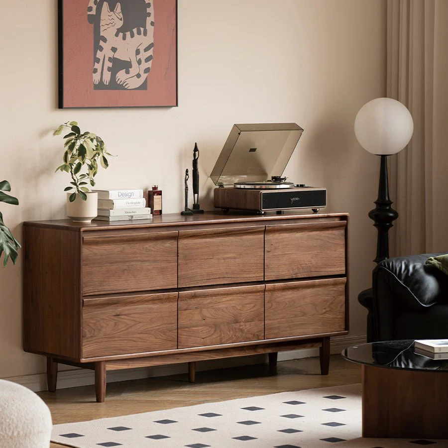 Pello Natural Solid Walnut Chest of Drawers - Image 3