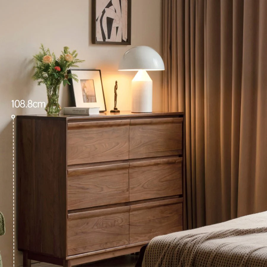 Pello Natural Solid Walnut Chest of Drawers - Image 4
