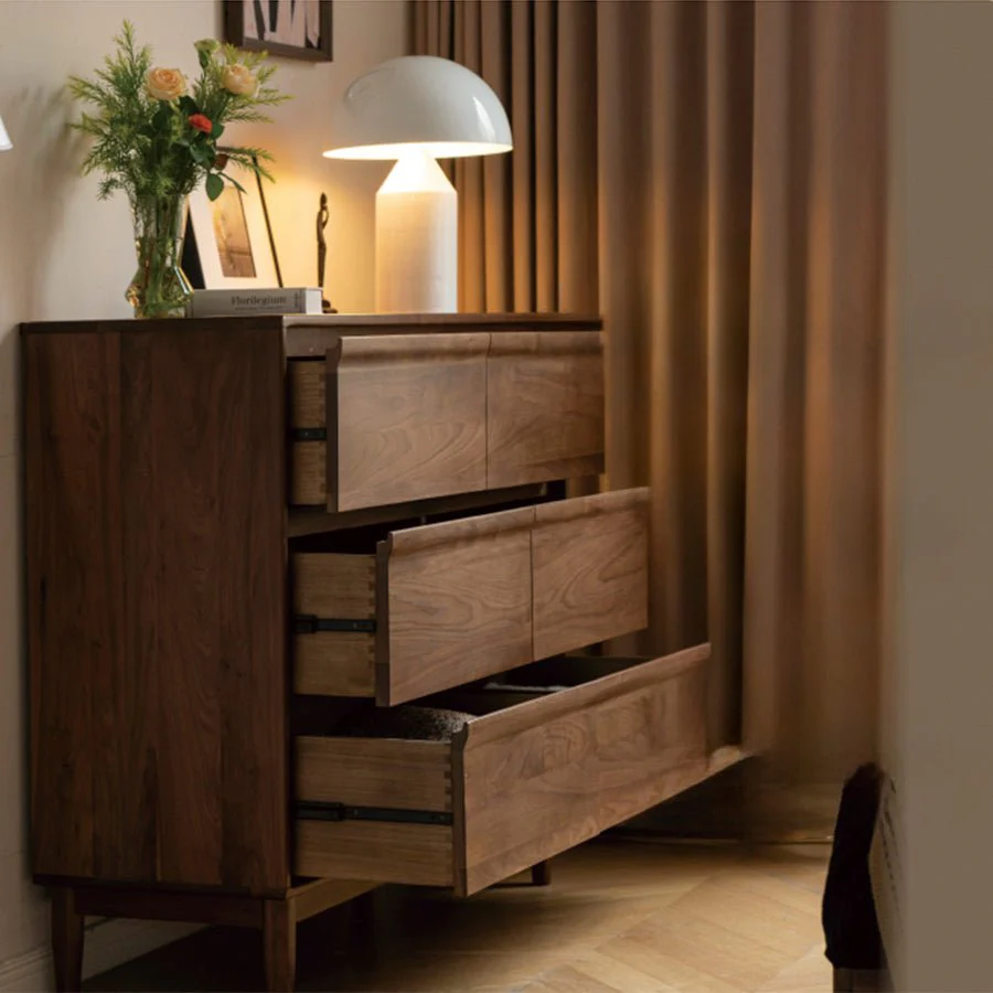 Pello Natural Solid Walnut Chest of Drawers - Image 5