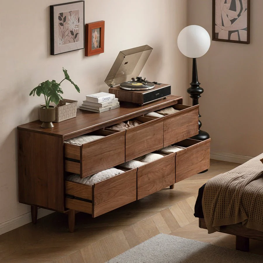 Pello Natural Solid Walnut Chest of Drawers - Image 6