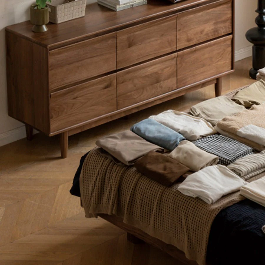 Pello Natural Solid Walnut Chest of Drawers - Image 7