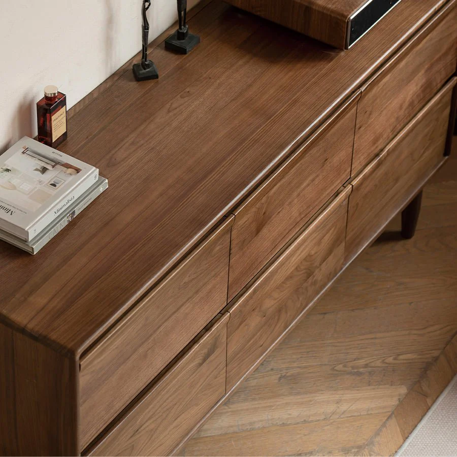 Pello Natural Solid Walnut Chest of Drawers - Image 8