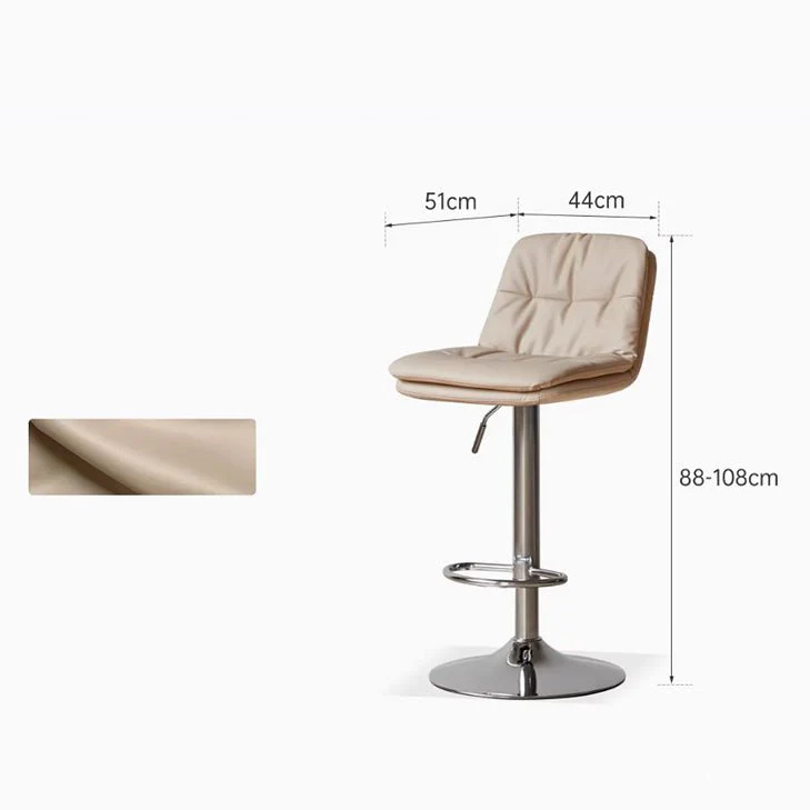 Polle Silicone Leather Height Adjustable Bar Stool - Image 7