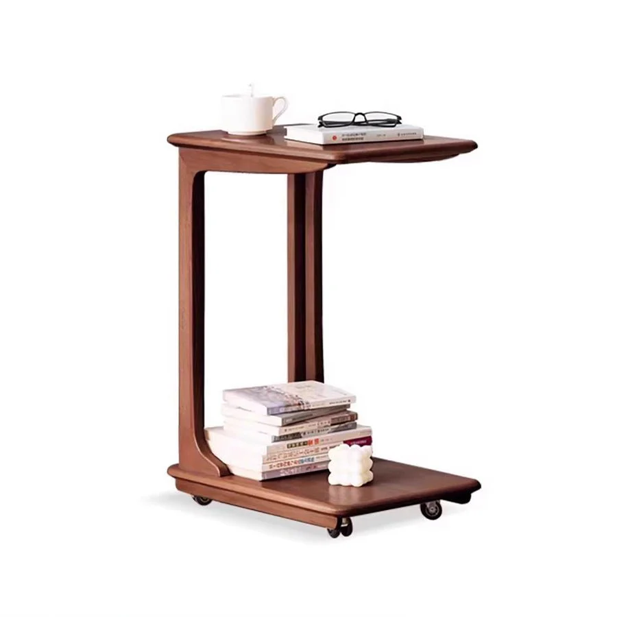 Pori Solid Beech Mobile C-Shaped Side Table - Image 8