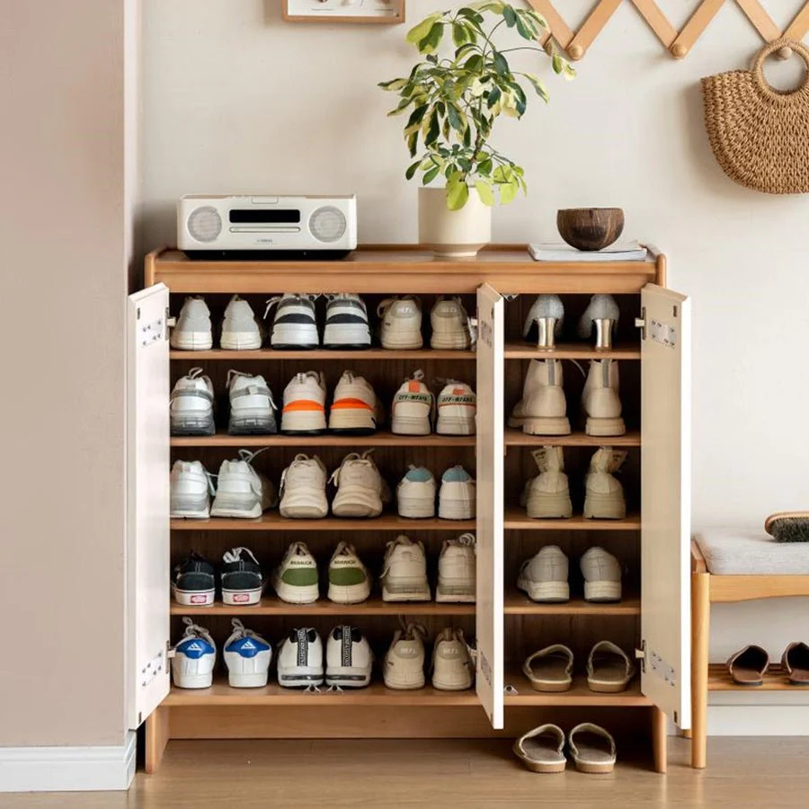 Porto Solid Tulip Poplar Shoe Cabinet - Image 4