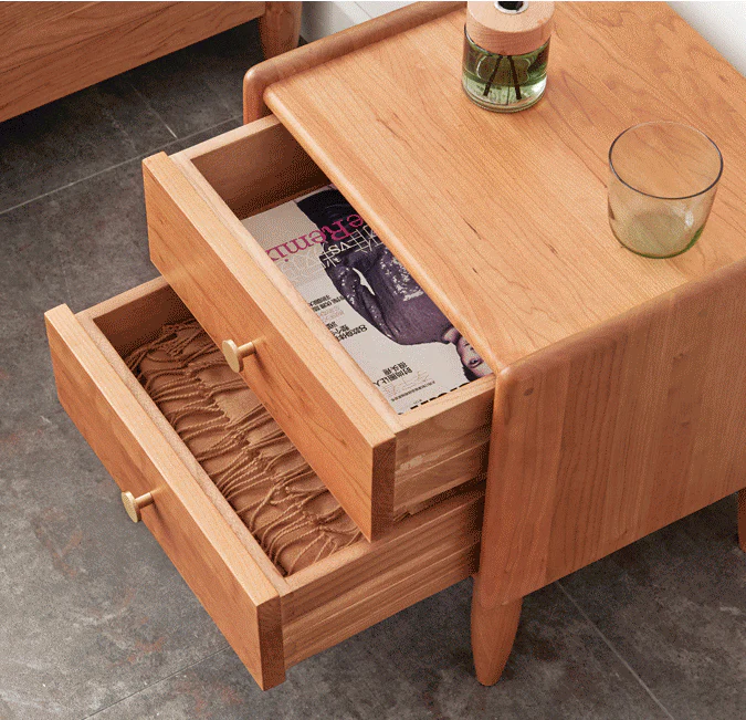Prunus Solid Cherry Bedside Table - Image 4